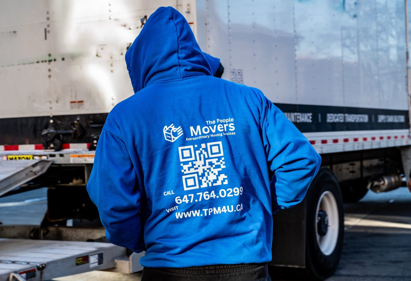 Mover standing ready at truck